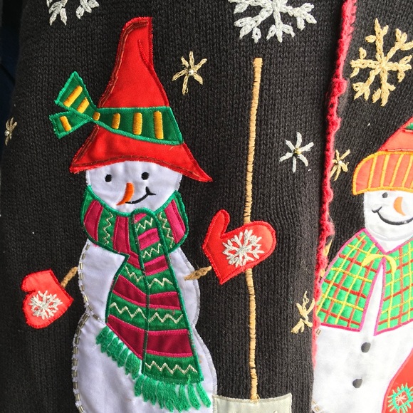 Vintage Nut Cracker Sweater Women's Medium Black Christmas - Picture 2 of 4